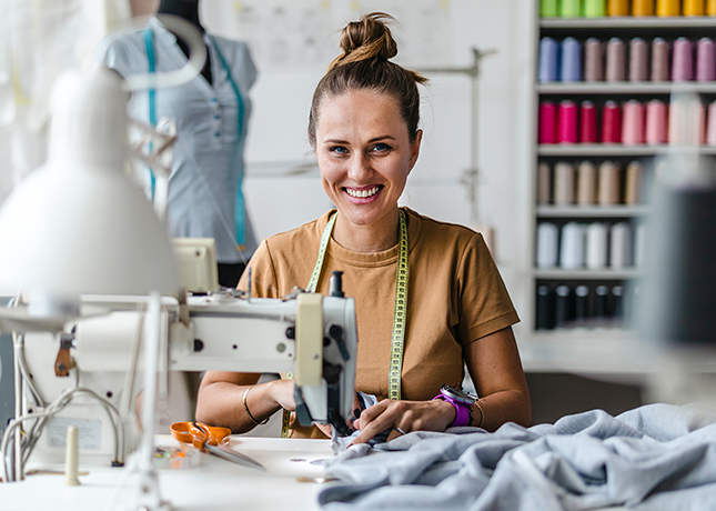 Woman sewing