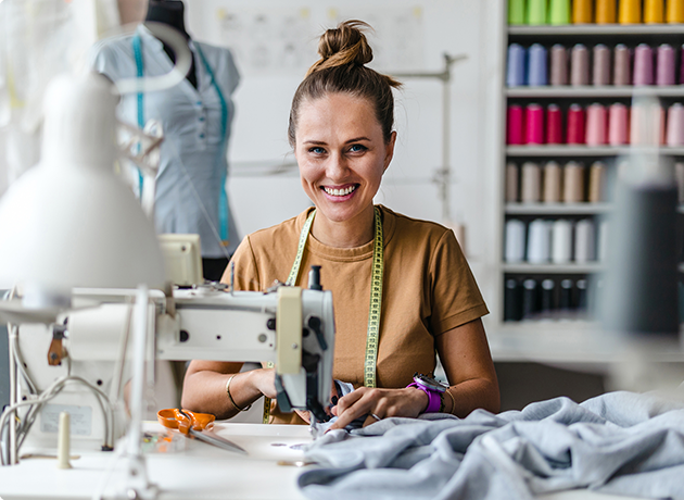 Woman sewing